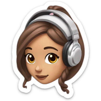 Ariana grande wearing headphones sticker