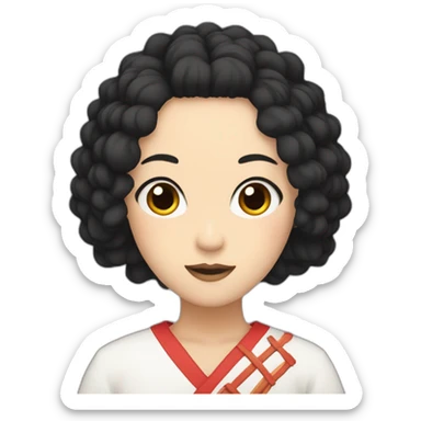 Kumiko with black hait sticker