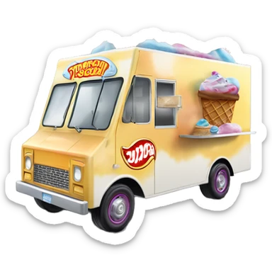 Hot wheels style 1917 ice cream food truck sticker