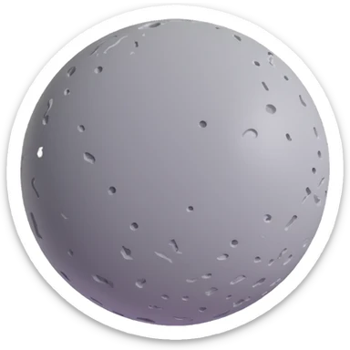 Mercury planet emoji, round, rocky gray ball covered in pitted marks and rough patches sticker