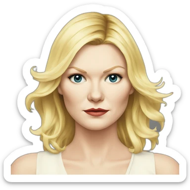 actress Kirsten Dunst serious sticker