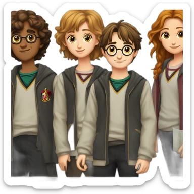 Harry potter et hermione et ron sticker