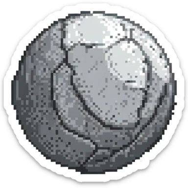Mercury planet emoji, round, rocky gray ball covered in pitted marks and rough patches sticker