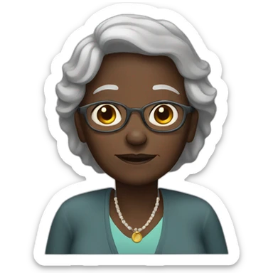 Old lady dark skin sticker