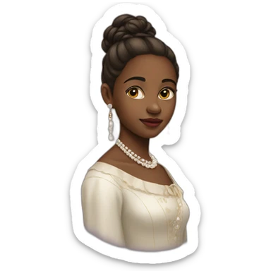 Girl with pearl earrings painting sticker