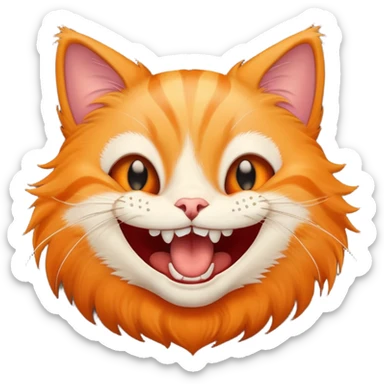cat laughing face sticker