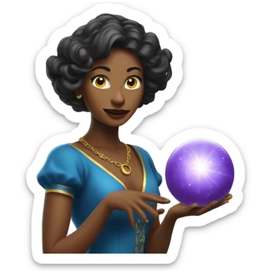 Magic woman with magic ball sticker