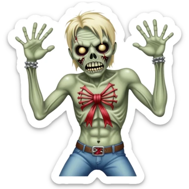 iron maiden zombie eddie glamour sparkle dance sticker