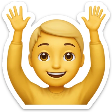 It’s a common discord emoji, a happy smile throwing his hands up with his head back slightly, like an emoji in turmoil, whygodwhy is what it is often referred to on Discord sticker