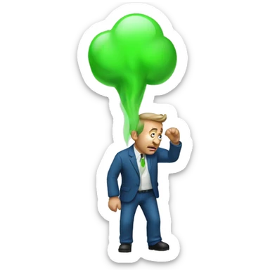 man farting green gas sticker
