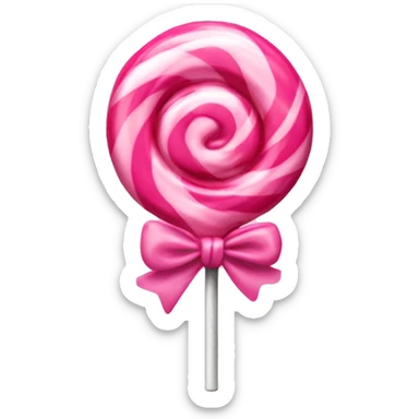 pink lollipop with bow at the bottom  sticker
