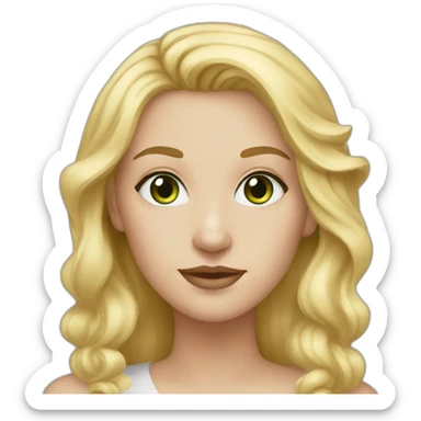 Woman-greeneyes-whiteskin-blondhair sticker