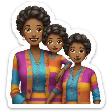 Mother and daughter in colorful outfits sticker
