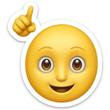 Yellow emoji pointing to its head like "smart thinking" sticker