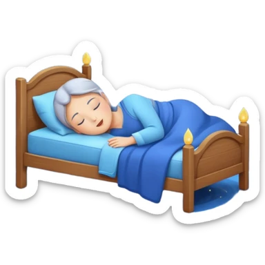 Peaceful night sleep, moon and stars, glowing fruit releasing melatonin, calm blue tones, simple emoji style sticker