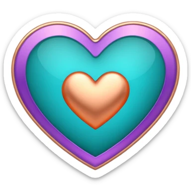 I need a teal, orange , purple, and rose gold Heart emoji  sticker