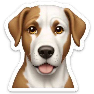 Most white and brown dog and a hansome man  sticker