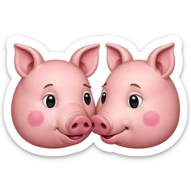 Two pigs kissing  sticker