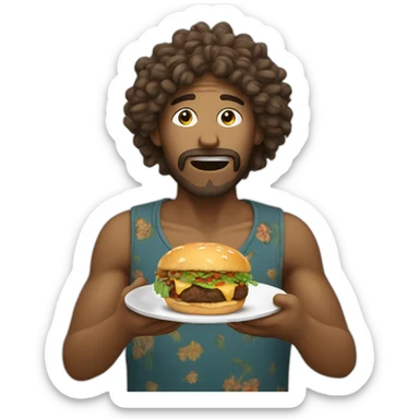 hippie eating his own head sticker