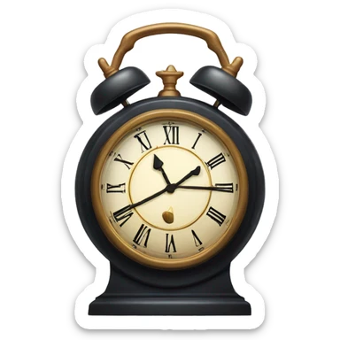 Old fashioned clock about to strike midnight  sticker