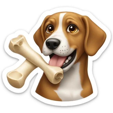 Dog with a bone sticker