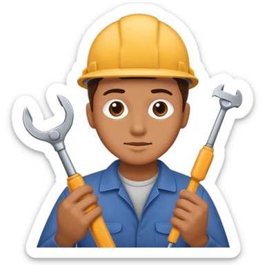 person Repairing a tool sticker