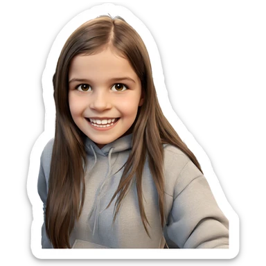 smiling girl with brown hair sticker