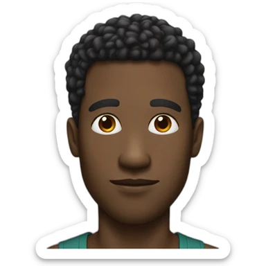 A black man with a big nose and semiafro haircut sticker