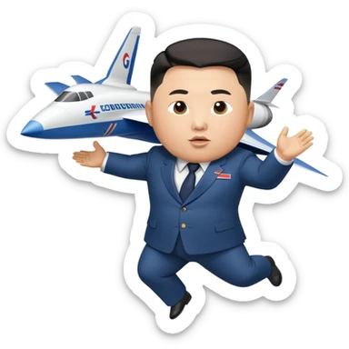 Kim Jong un flying a concorde sticker