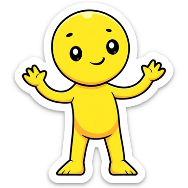 Number 1 as a cartoon character with arms and legs sticker