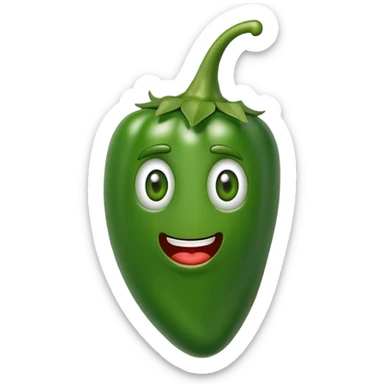 jalapeno pepper with a face sticker