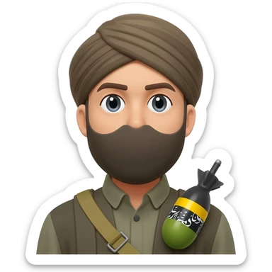 Taliban with a bomb straped to chest sticker