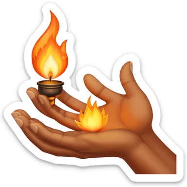 thankful hands and a flame sticker