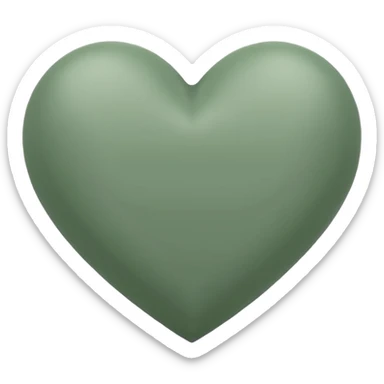 sage green heart sticker