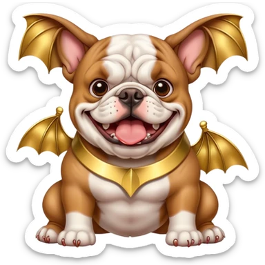 Bulldog with gold  bats  sticker