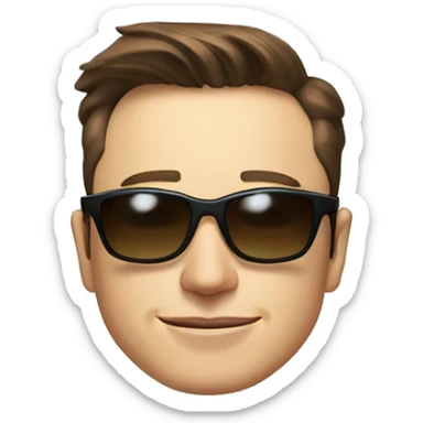 Elon musk attitude confident face and weird sun glass sticker