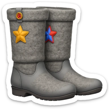 Russian felt boots made entirely of felted wool sticker