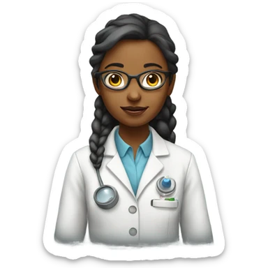 girl scientist sticker