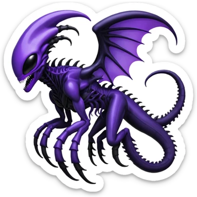 Abstract Venom-Xenomorph-Lunala-ET-hybrid-fantasy-creature sticker