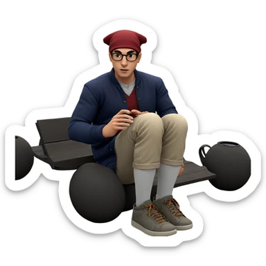 casual outdoor portrait of male sticker