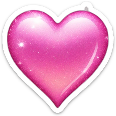 Pink heart with sparkle sticker