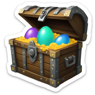 treasure chest with alien eggs sticker
