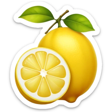 bright yellow lemon fruit (limone) sticker