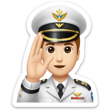 V logo saluting sticker