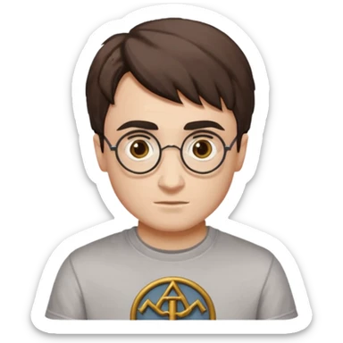 make harry potter wear a tshirt that says “sinclair” sticker