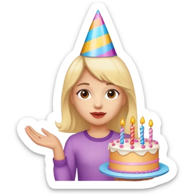 Girl celebrating birthday  sticker