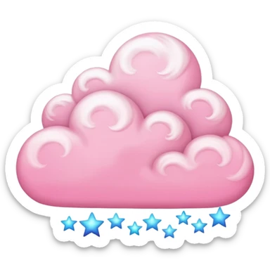 starry night sky, pink cloud sticker