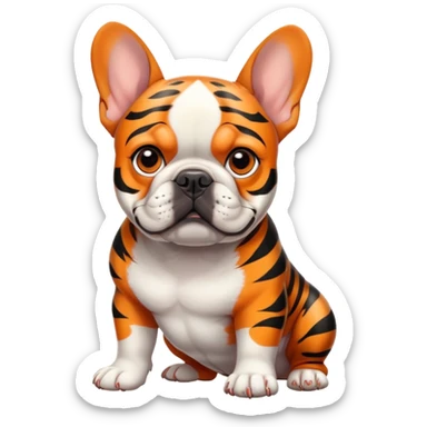french bulldog with tiger stripes sticker