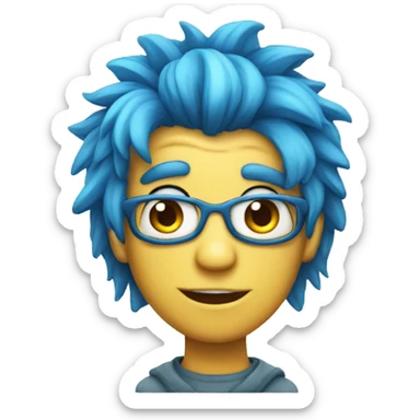 blue haired monster sticker