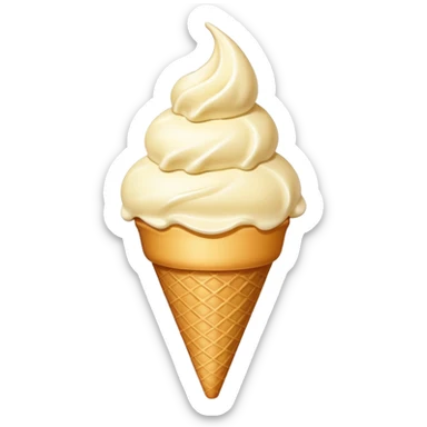 Vanilla ice cream with pointy cone sticker